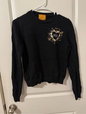 Le Lion custom Heart Black Crewneck Sweater